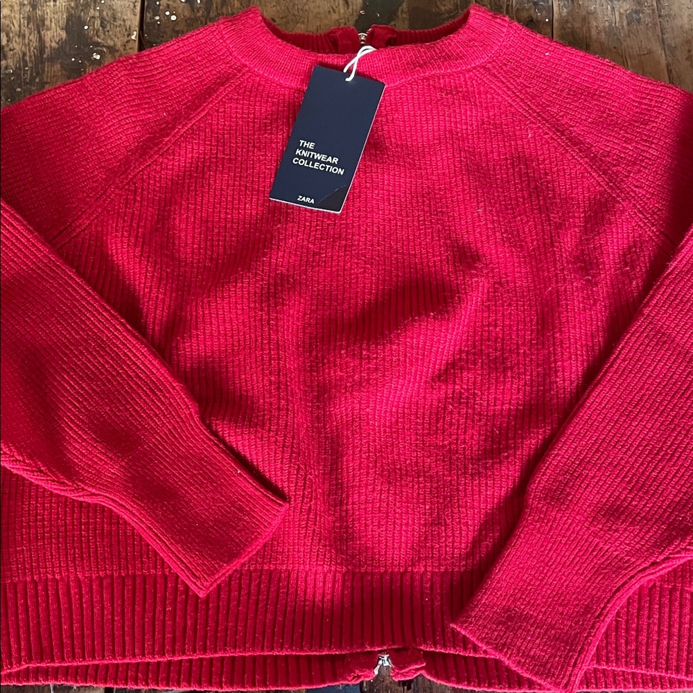 Zara Vibrant Red Knit Top